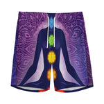 Seven Chakras Mandala Print Men's Sports Shorts