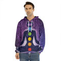 Seven Chakras Mandala Print Men's Velvet Pullover Hoodie
