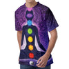 Seven Chakras Mandala Print Men's Velvet T-Shirt