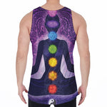 Seven Chakras Mandala Print Men's Velvet Tank Top