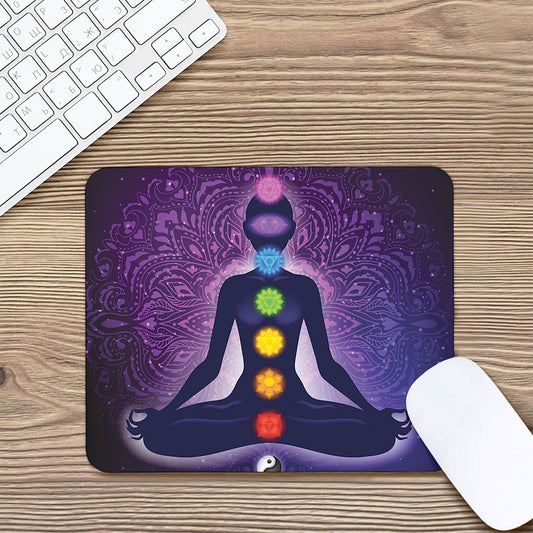 Seven Chakras Mandala Print Mouse Pad