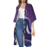 Seven Chakras Mandala Print Open Front Beach Cover Up