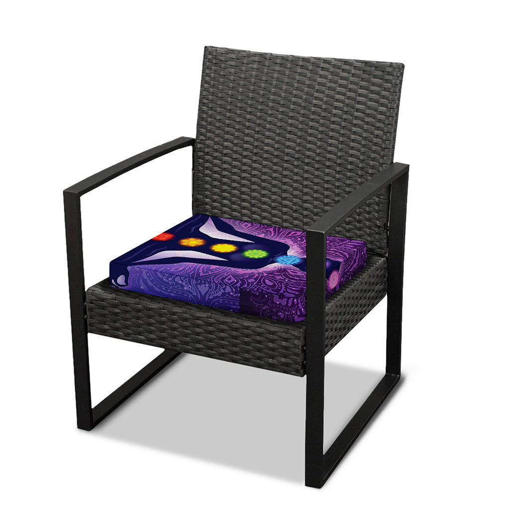 Seven Chakras Mandala Print Outdoor Seat Cushion Cover