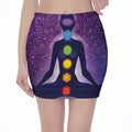 Seven Chakras Mandala Print Pencil Mini Skirt