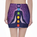Seven Chakras Mandala Print Pencil Mini Skirt