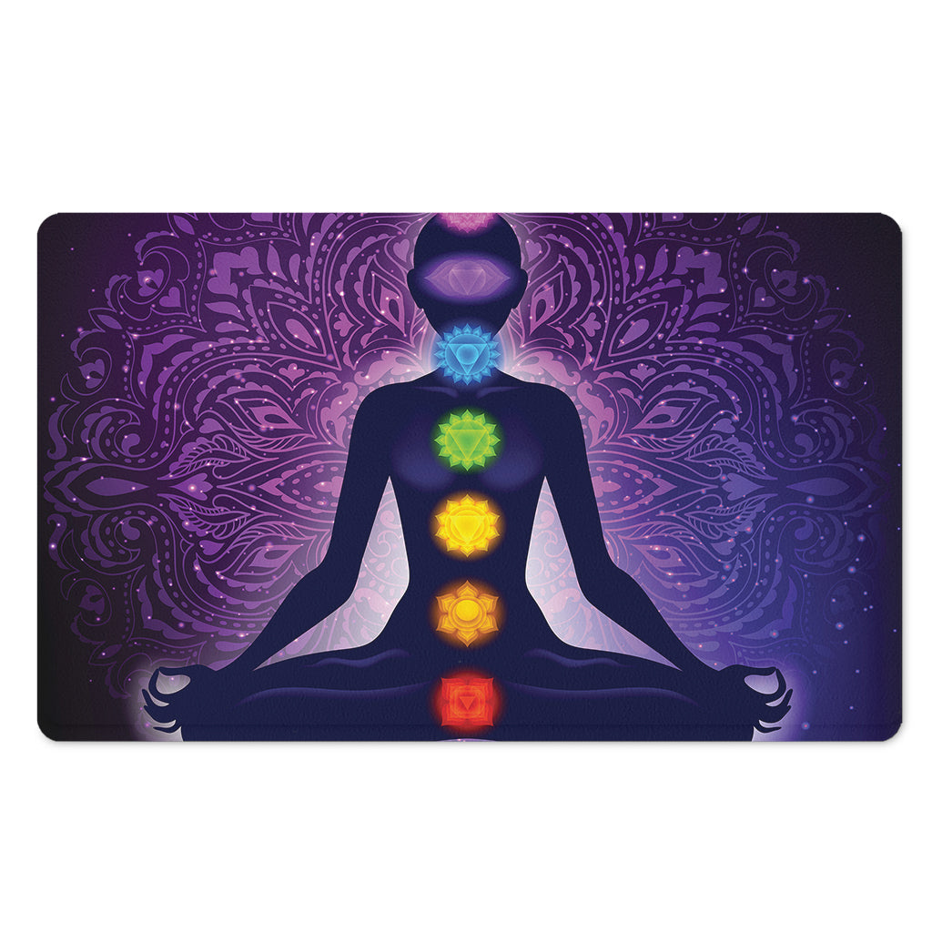 Seven Chakras Mandala Print Polyester Doormat