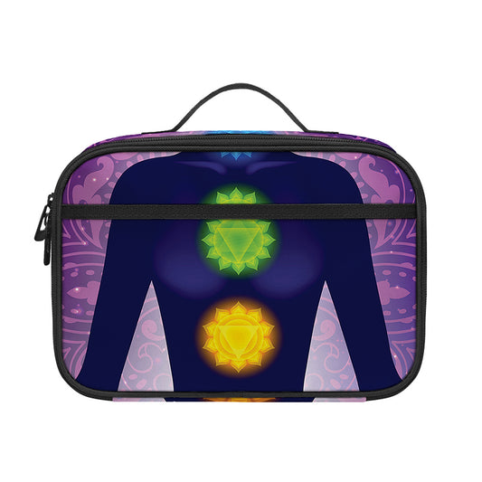 Seven Chakras Mandala Print Portable Lunch Bag