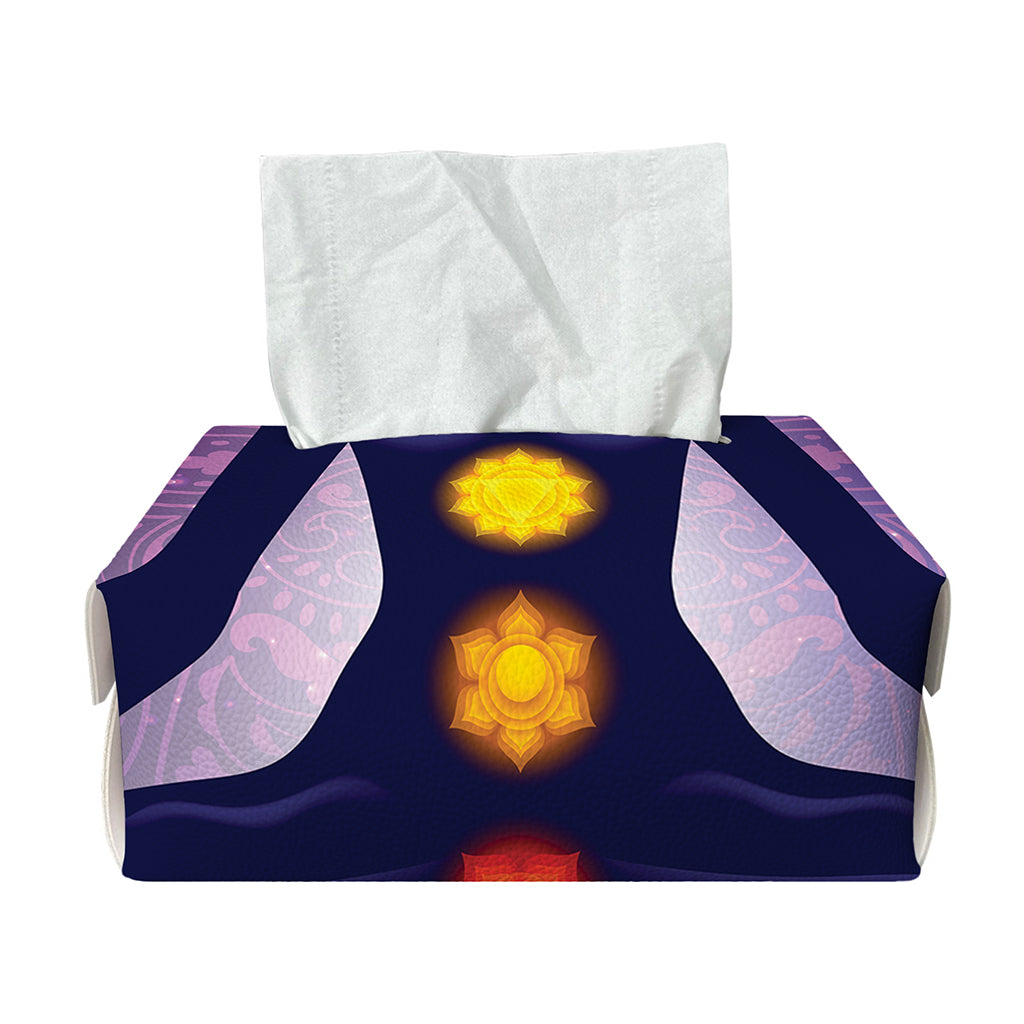 Seven Chakras Mandala Print Rectangle Tissue Box Cover