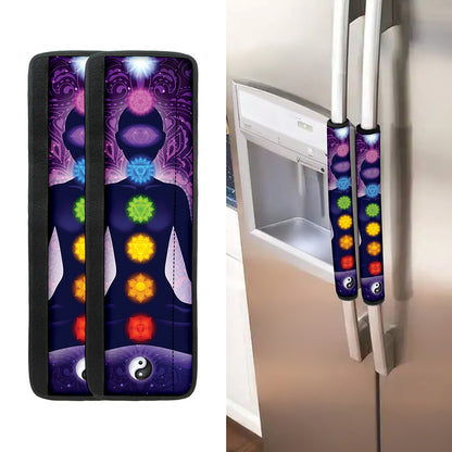 Seven Chakras Mandala Print Refrigerator Handle Covers