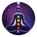 Seven Chakras Mandala Print Round Blanket