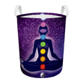 Seven Chakras Mandala Print Round Laundry Basket