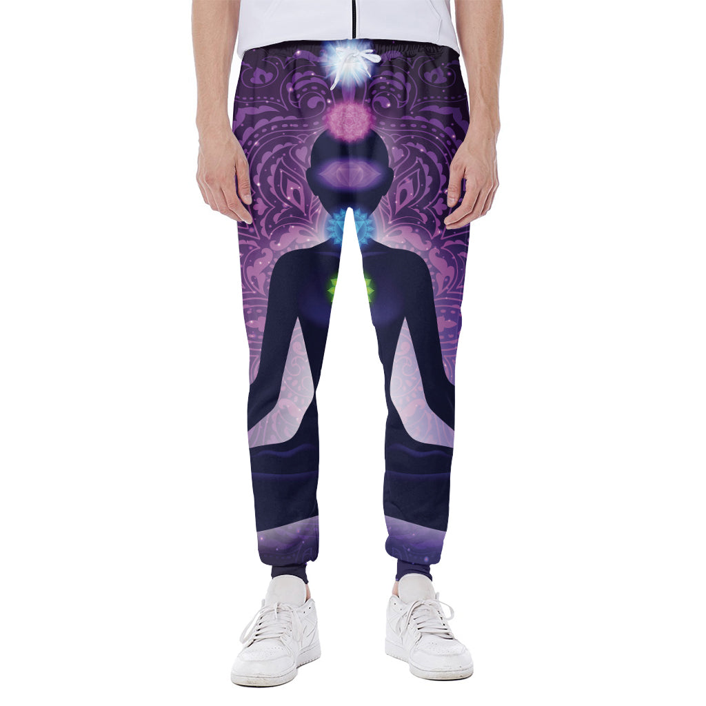 Seven Chakras Mandala Print Scuba Joggers