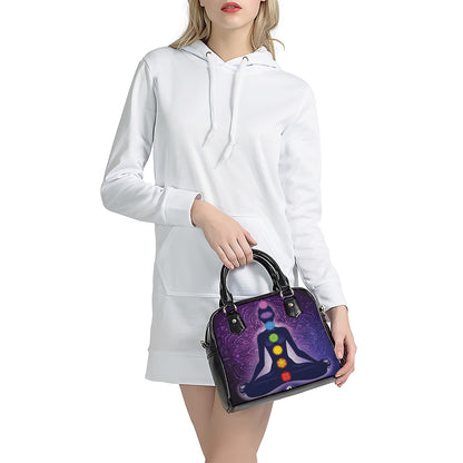 Seven Chakras Mandala Print Shoulder Handbag