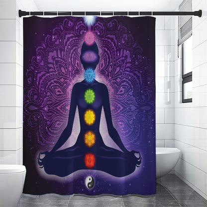Seven Chakras Mandala Print Shower Curtain