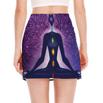 Seven Chakras Mandala Print Side Slit Mini Skirt