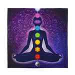 Seven Chakras Mandala Print Silk Bandana