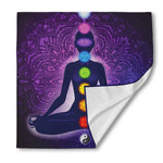 Seven Chakras Mandala Print Silk Bandana