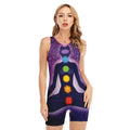 Seven Chakras Mandala Print Sleeveless One Piece Swimsuit