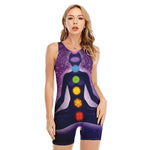 Seven Chakras Mandala Print Sleeveless One Piece Swimsuit