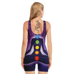 Seven Chakras Mandala Print Sleeveless One Piece Swimsuit