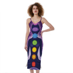 Seven Chakras Mandala Print Slim Fit Midi Cami Dress