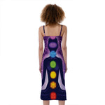 Seven Chakras Mandala Print Slim Fit Midi Cami Dress