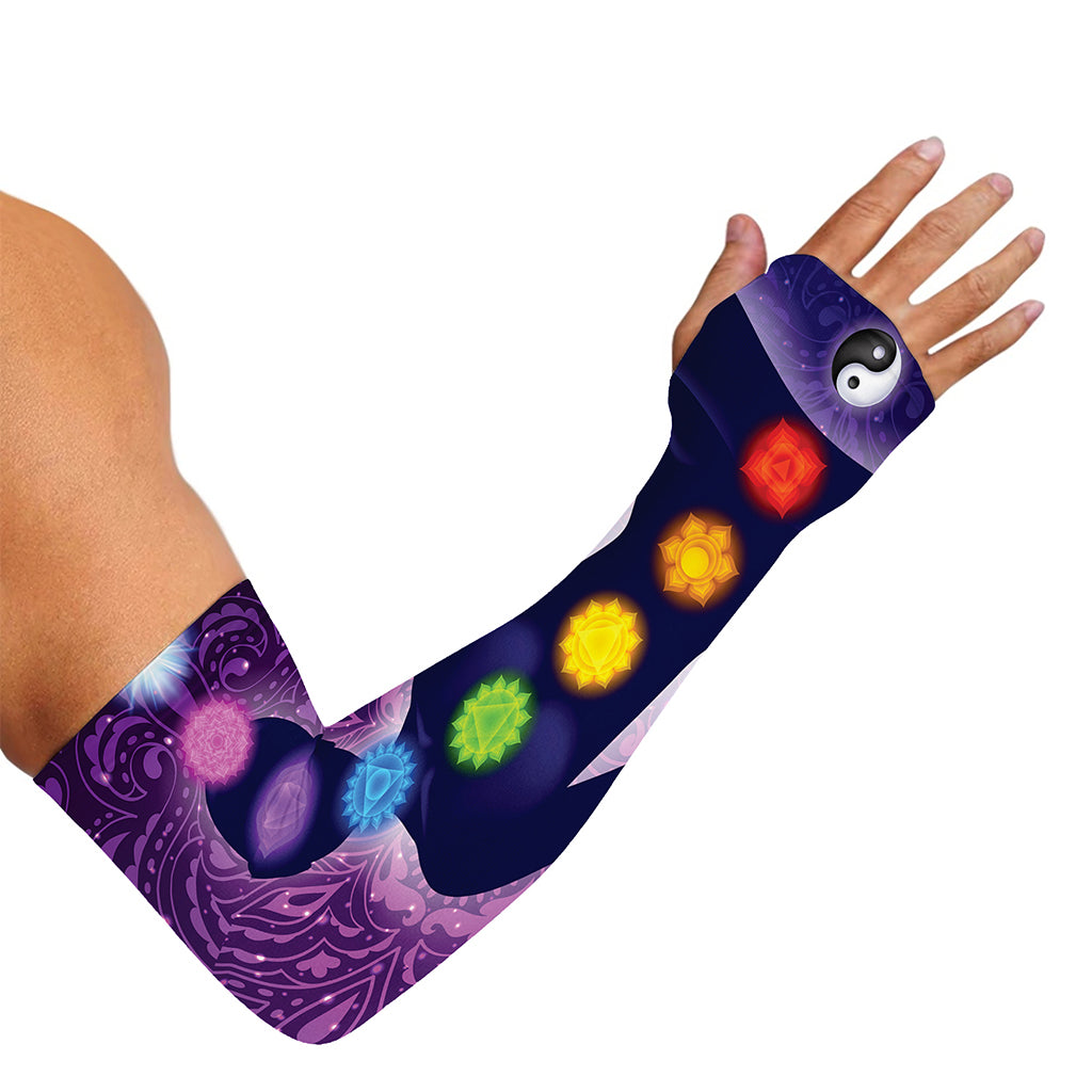 Seven Chakras Mandala Print Sun Protection Arm Sleeves