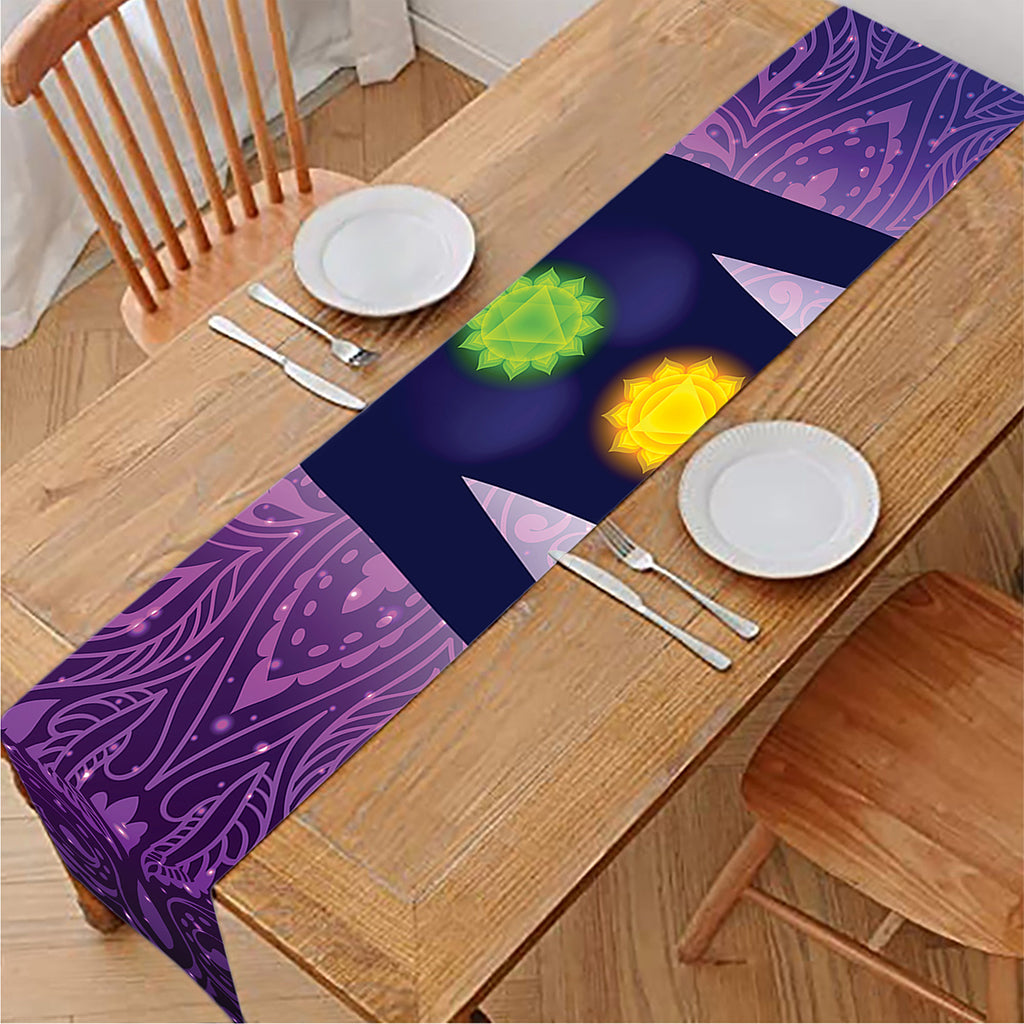 Seven Chakras Mandala Print Table Runner