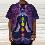 Seven Chakras Mandala Print Textured Short Sleeve Shirt