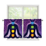Seven Chakras Mandala Print Tier Curtains