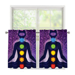 Seven Chakras Mandala Print Tier Curtains