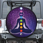 Seven Chakras Mandala Print Tire Cover