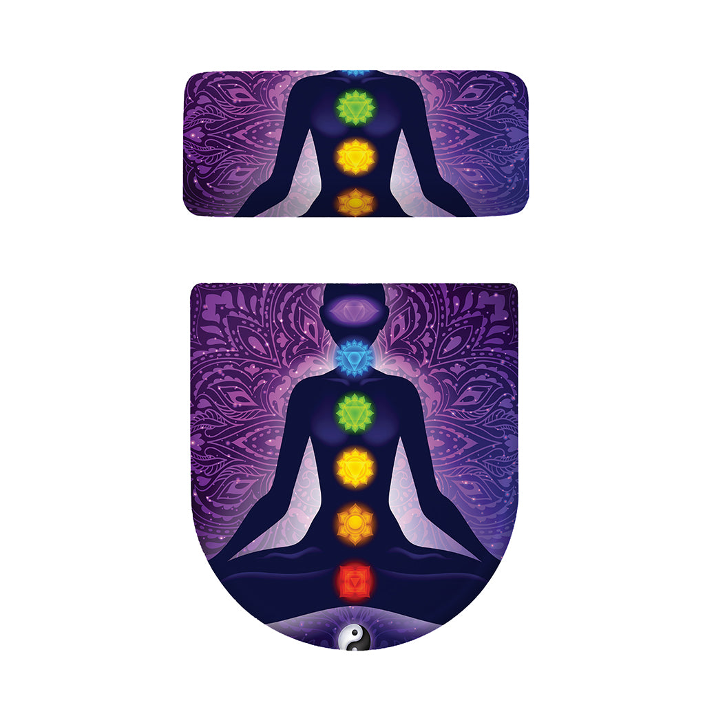 Seven Chakras Mandala Print Toilet Lid And Tank Cover Set