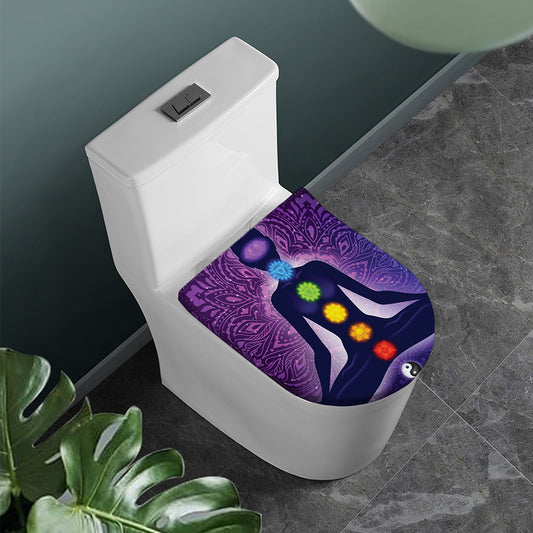 Seven Chakras Mandala Print Toilet Lid Cover