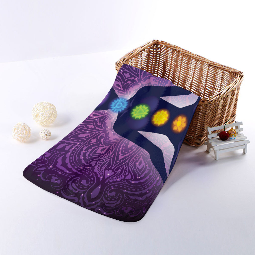 Seven Chakras Mandala Print Towel