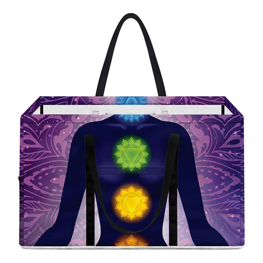 Seven Chakras Mandala Print Utility Tote Bag