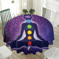 Seven Chakras Mandala Print Waterproof Round Tablecloth