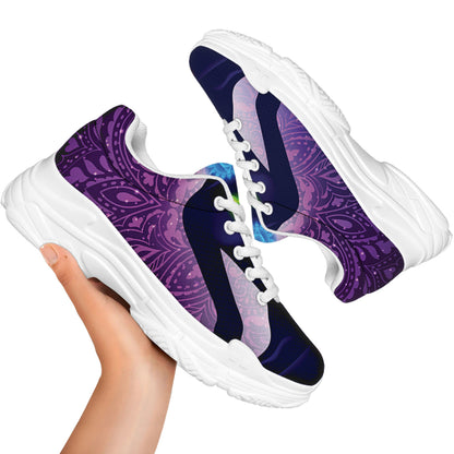 Seven Chakras Mandala Print White Chunky Shoes