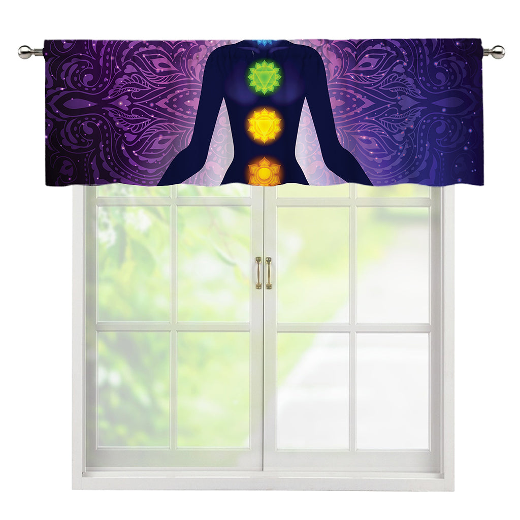 Seven Chakras Mandala Print Window Valance