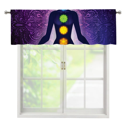 Seven Chakras Mandala Print Window Valance