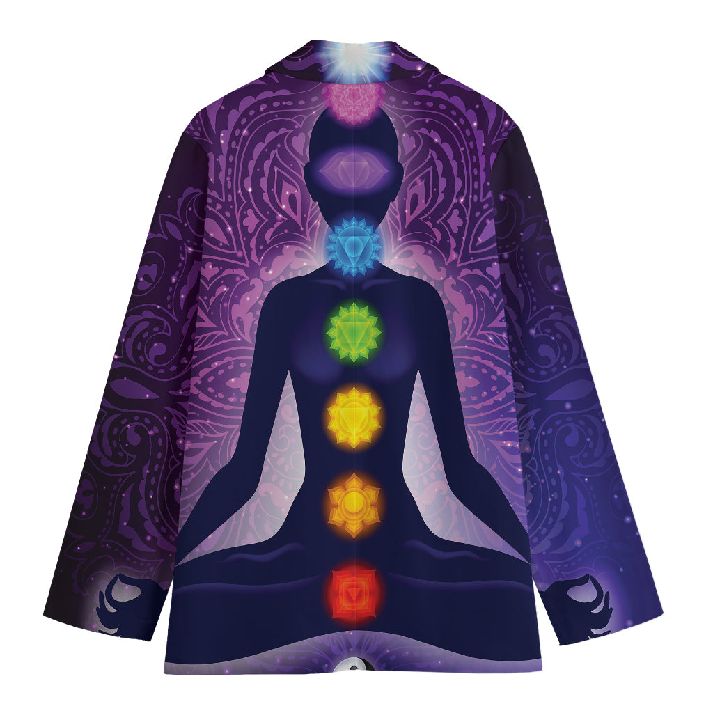 Seven Chakras Mandala Print Women's Blazer