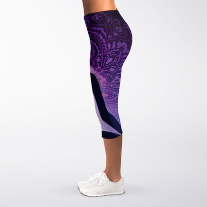 Seven Chakras Mandala Print Women's Capri Leggings