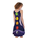 Seven Chakras Mandala Print Women's Sleeveless Dress