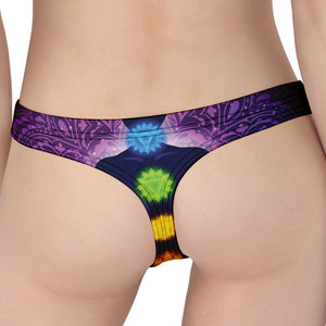 Seven Chakras Mandala Print Women's Thong