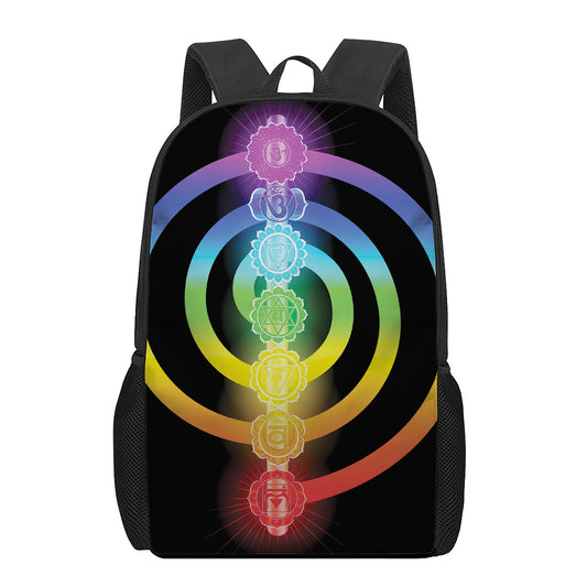 Seven Chakras Rainbow Of Life Print 17 Inch Backpack