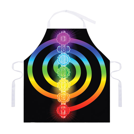 Seven Chakras Rainbow Of Life Print Adjustable Apron