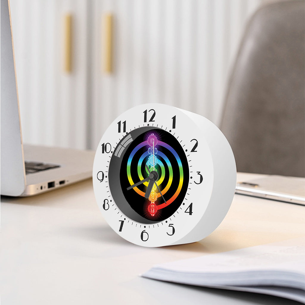 Seven Chakras Rainbow Of Life Print Alarm Clock
