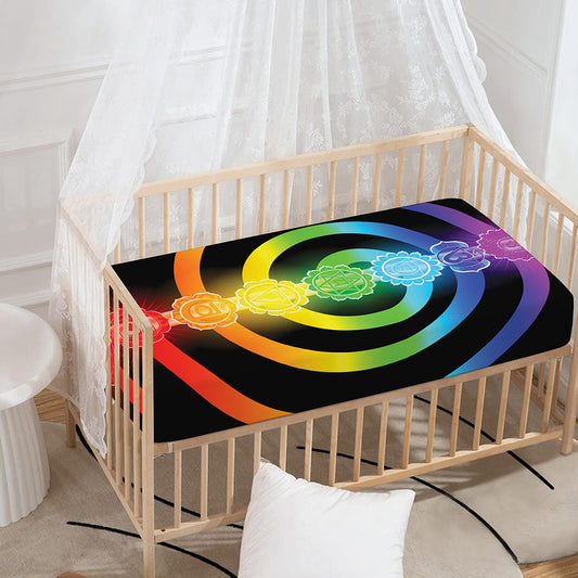 Seven Chakras Rainbow Of Life Print Baby Crib Sheet