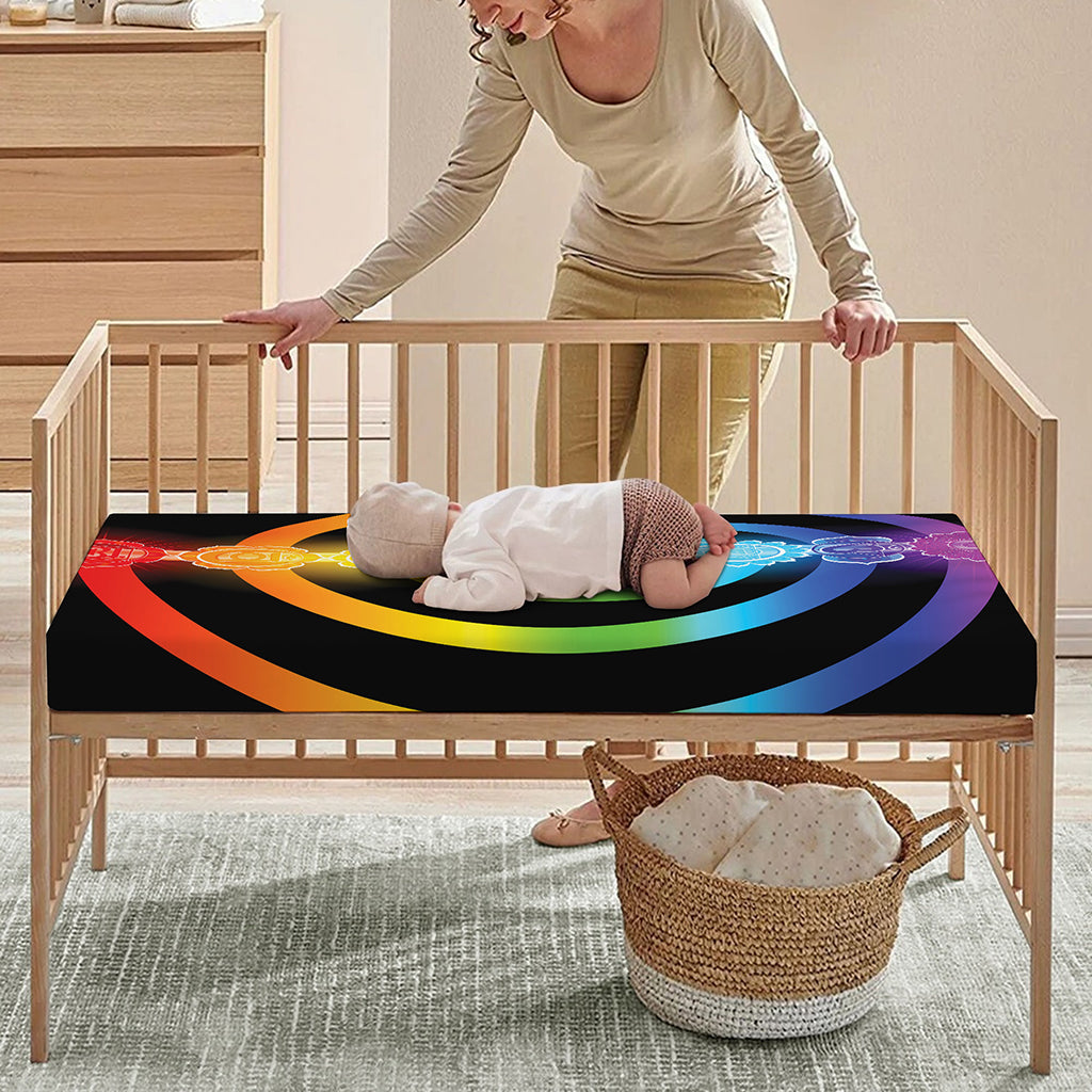 Seven Chakras Rainbow Of Life Print Baby Crib Sheet
