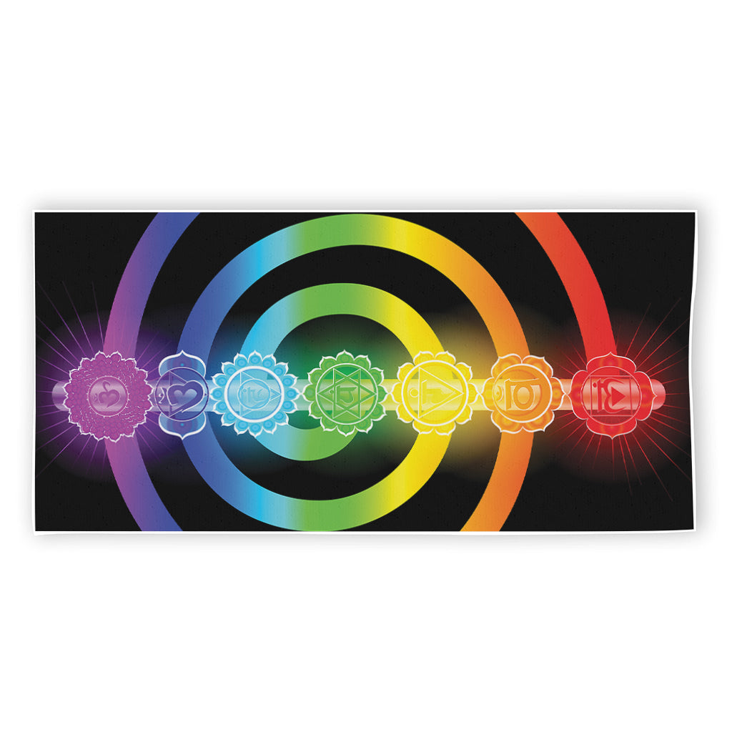 Seven Chakras Rainbow Of Life Print Beach Towel